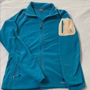 Eddie Bauer First Ascent Turquoise Full Zip Fleece Jacket